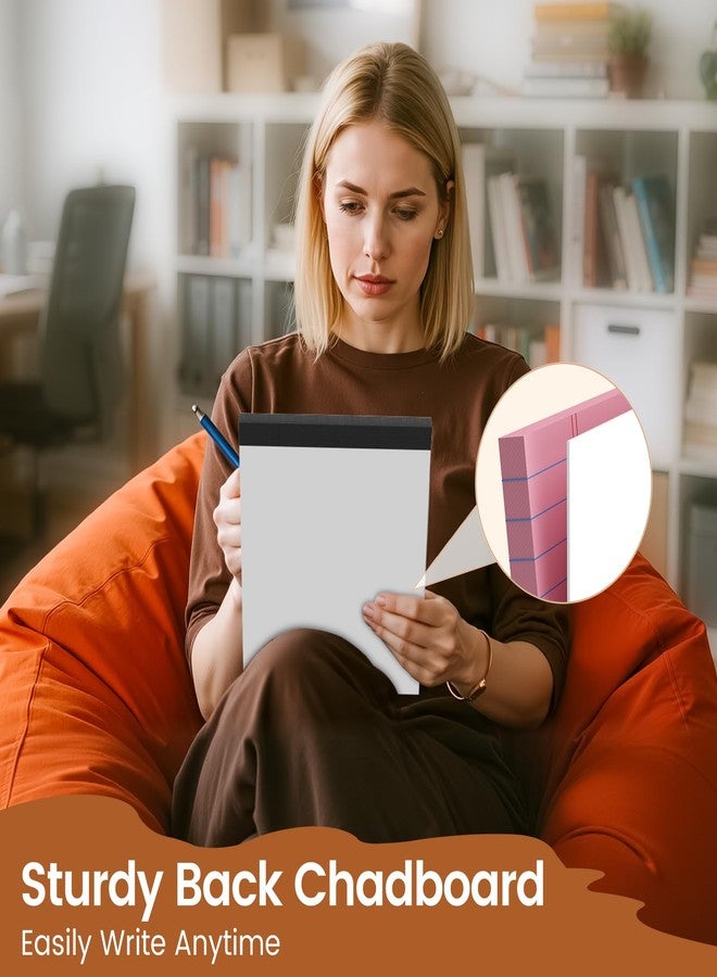 عبوتان من دفاتر الملاحظات القانونية مقاس 8.5 × 11 بوصة، دفتر ملاحظات مسطر، 100 ورقة، لون وردي، دفاتر كتابة مقاس 8.5 × 11 بوصة، دفتر ملاحظات قابل للتمزيق، ورق مسطر، ورق دفتر ملاحظات للمكتب والمنزل والمدرسة، 50 ورقة/دفتر - Image 5