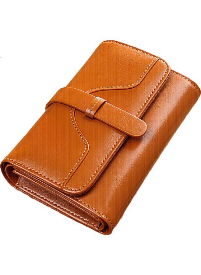 Viney Leather Women'S Wallet, Foldable Short Coin Purse, High-End Id Card Holder, Integrated Brand, Large Capacity Billfold, Leather Wallet - Image 1
