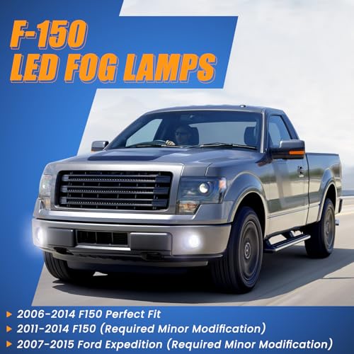 KARSAM Upgraded F150 LED Fog Lights for 2006 2007 2008 2009 2010 2011 2012 2013 2014 Ford F150 Accessories, 40W Round Fog Light Assembly Kit, DOT Bumper Driving White Light Fog Lamps, Faros Antiniebla - Image 3