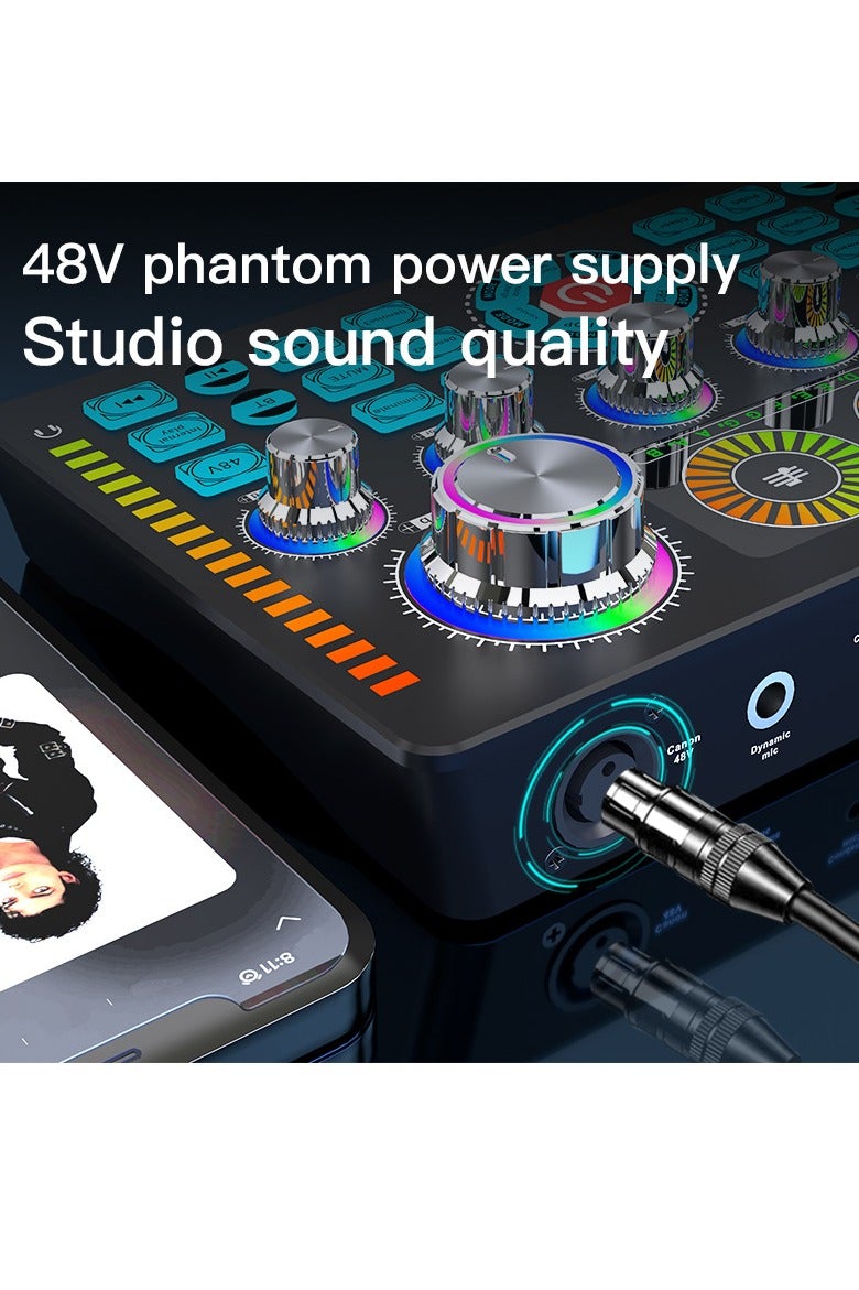 Live Sound Board,Podcast Equipment,Professional Audio Mixer Audio Mixer with Effects, Audio Interface for PC Mac iOS Android,Sound Card For Podcasting,Live sound,Recording Studio and Gaming  - Image 4