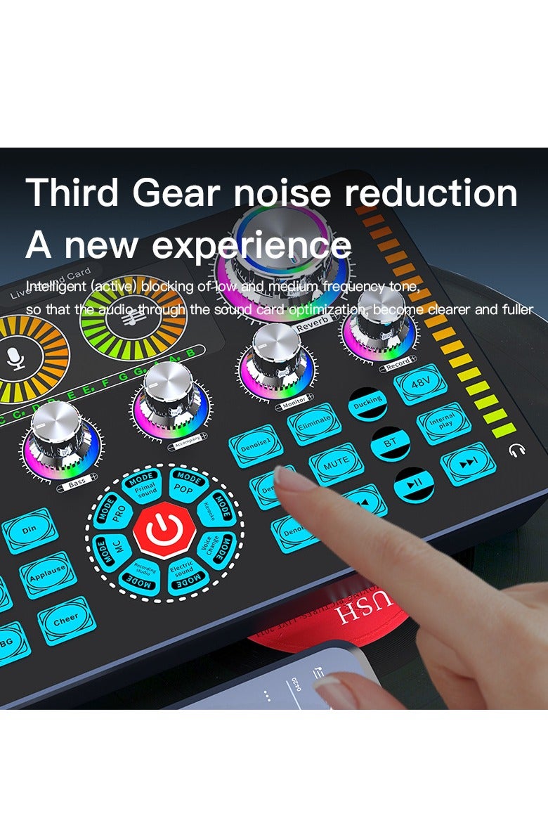 Live Sound Board,Podcast Equipment,Professional Audio Mixer Audio Mixer with Effects, Audio Interface for PC Mac iOS Android,Sound Card For Podcasting,Live sound,Recording Studio and Gaming  - Image 3