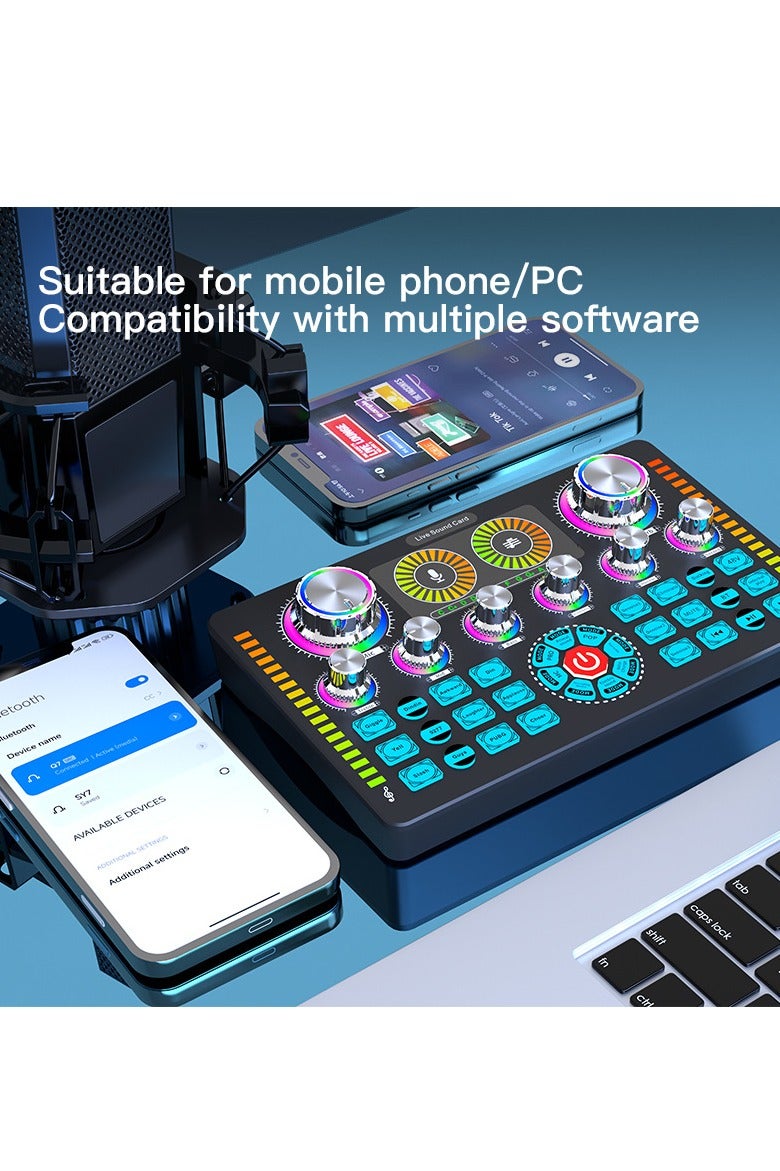 Live Sound Board,Podcast Equipment,Professional Audio Mixer Audio Mixer with Effects, Audio Interface for PC Mac iOS Android,Sound Card For Podcasting,Live sound,Recording Studio and Gaming  - Image 5