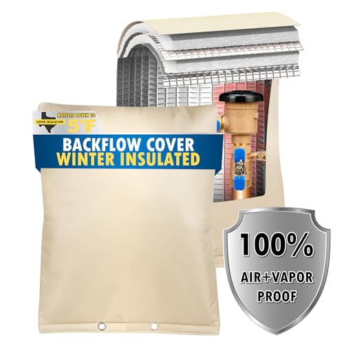 Actgan Backflow Preventer Insulation Cover, (5°F) Actgan 16"X20" 5 Layers Outdoor Pressure Vacuum Breaker Sprinkler Valve Faucet Cover for Winter Freeze Protection Beige - Image 1