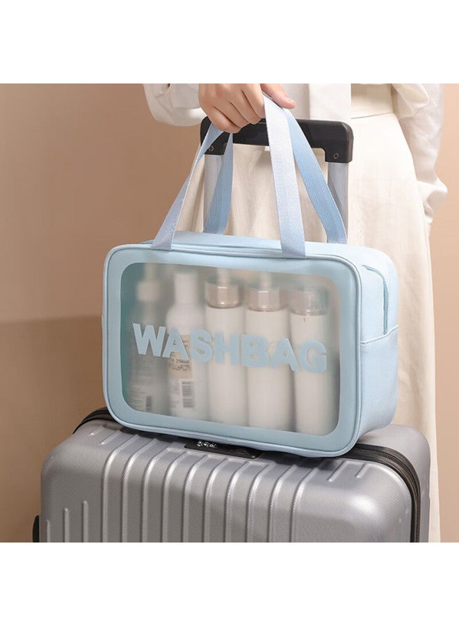 JAJALIN Jajalin Toiletry Bag Storage, For Men And Women, Travel, Business Trip, Wet And Dry Separation, Portable Wash And Care Makeup Bag, Large Capacity, Blue Style  - Image 3