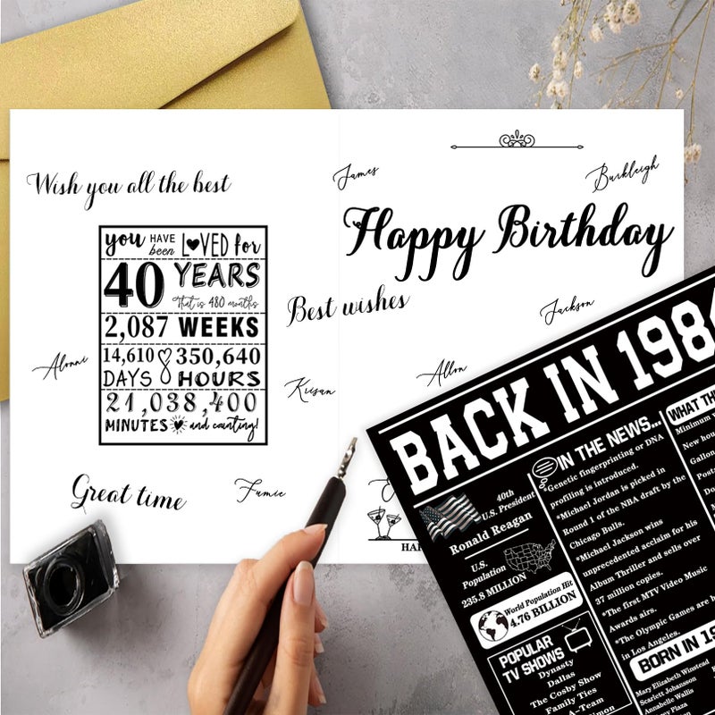 Asmallgf Jumbo 40Th Birthday Gift Card With Envelope  Funny Turning 40 Bday Decorations For Mom Dad  Unique Forty Years Old Birthday Gift Idea For Women Men - Image 4