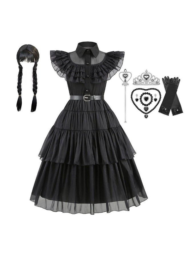 NIBEMINENT On Wednesday, the Adams children's party featured a black chiffon dress for the Adams family - Image 1