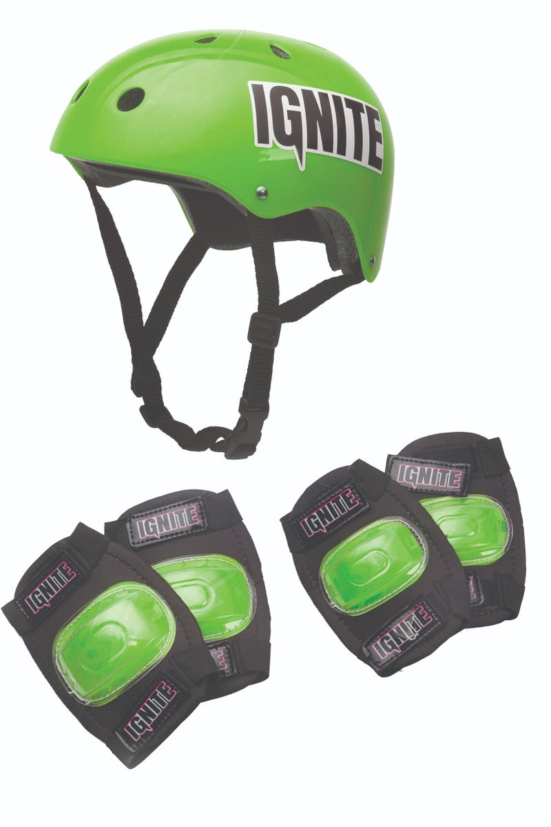 MONDO Ignite Flow 2-wheeled Green Scooter with Safety Pads & Helmet | LED Light Up-Wheels | Kids Scooter | Adjustable Height | Outdoor Adventure - Image 3