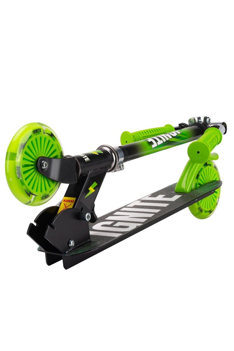MONDO Ignite Flow 2-wheeled Green Scooter with Safety Pads & Helmet | LED Light Up-Wheels | Kids Scooter | Adjustable Height | Outdoor Adventure - Image 4
