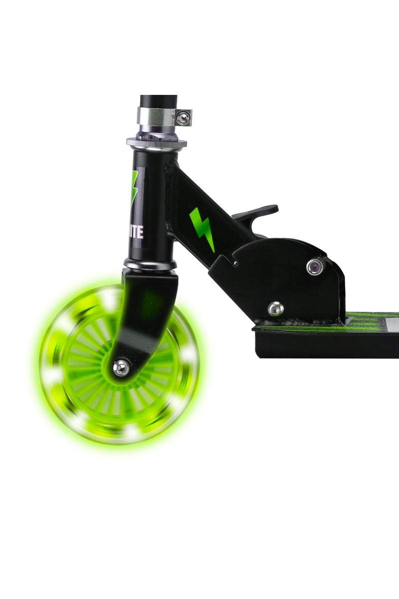 MONDO Ignite Flow 2-wheeled Green Scooter with Safety Pads & Helmet | LED Light Up-Wheels | Kids Scooter | Adjustable Height | Outdoor Adventure - Image 5