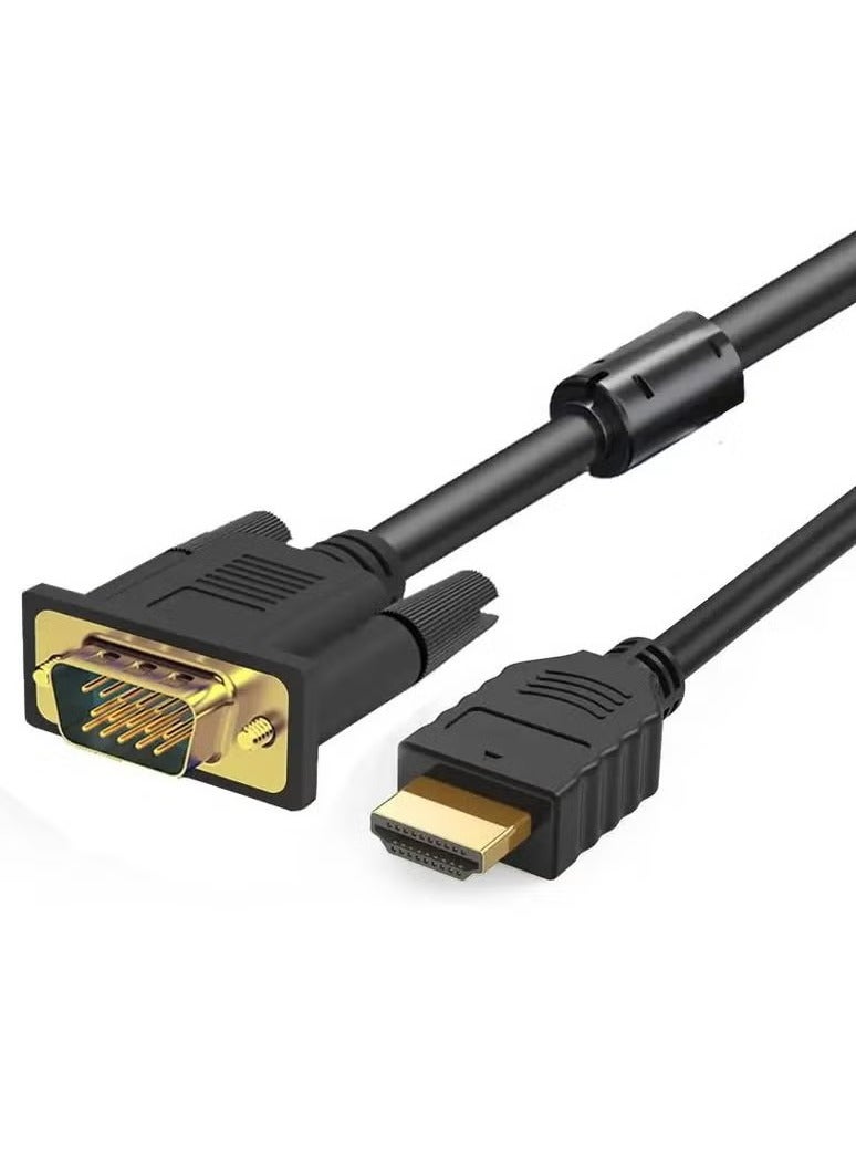 كينسو كابل HDMI إلى VGA أسود متوافق مع شريحة توصيل 1 متر إلى 1.8 متر بدون محرك مع شريحة للكمبيوتر/الكمبيوتر المحمول/الكمبيوتر الشخصي/الشاشات - Image 2