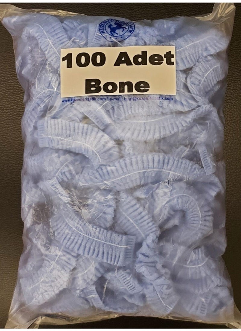 EC Shop Renktaş Blue Interlining Disposable Bonnet 100 Pcs 100 Pcs Blue Interlining  - Image 3