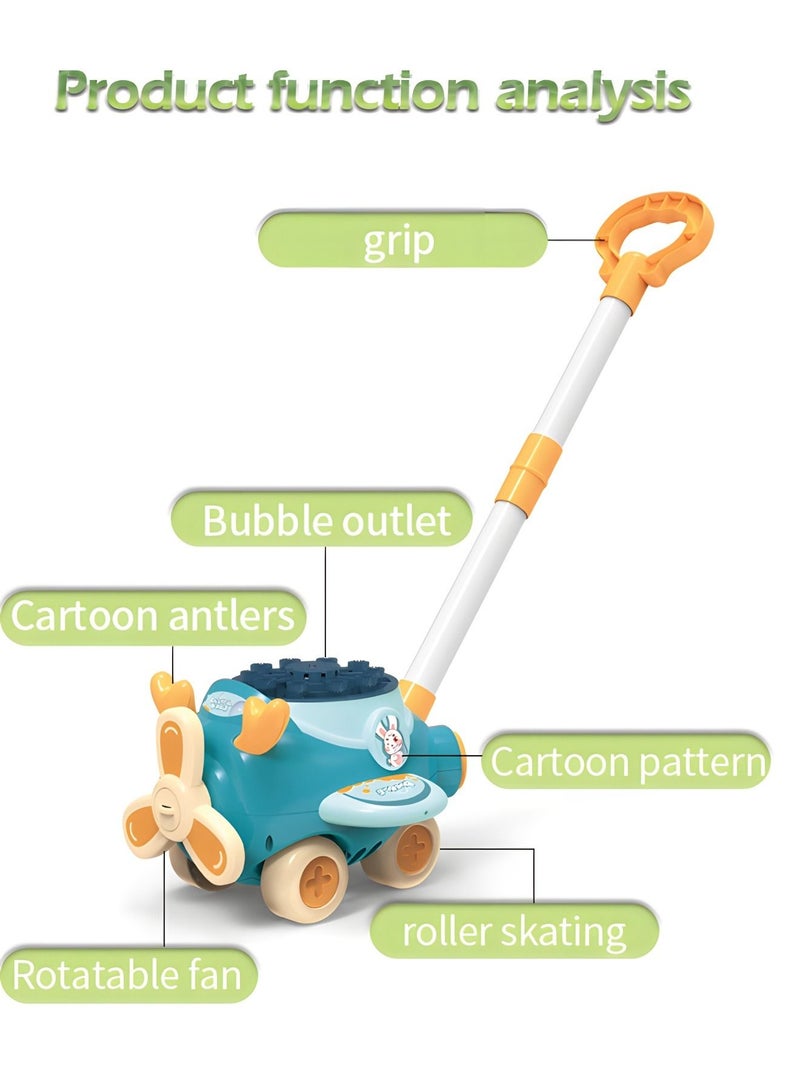 GROIC Bubble Lawn Mower Toys Machine Fun Bubbles Blowing with Lights Music Outdoor Car Push Toys,Aircraft Toys,Automatic Blower - Image 3