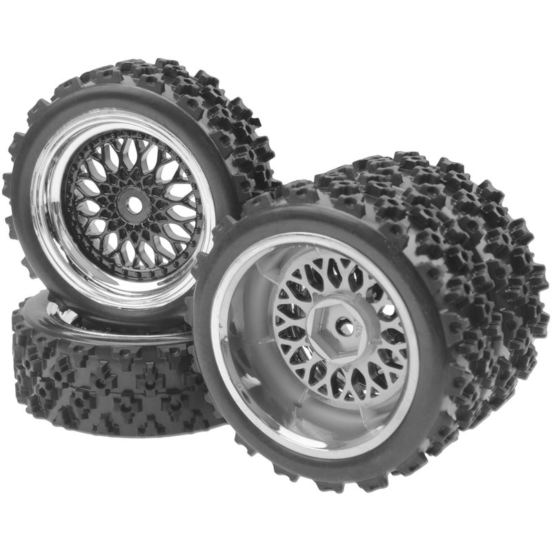 Share Goo ShareGoo RC 110 On Road Tires Wheel 12mm Hex Plastics Rims Compatible with Tamiya TT01 TT02 Kyosho Sakura D3 Traxxas 4Tec 20 110 RC On Road Racing Touring Car OD 72mm - Image 3