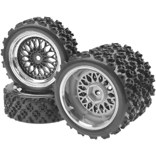 Share Goo ShareGoo RC 110 On Road Tires Wheel 12mm Hex Plastics Rims Compatible with Tamiya TT01 TT02 Kyosho Sakura D3 Traxxas 4Tec 20 110 RC On Road Racing Touring Car OD 72mm - Image 1