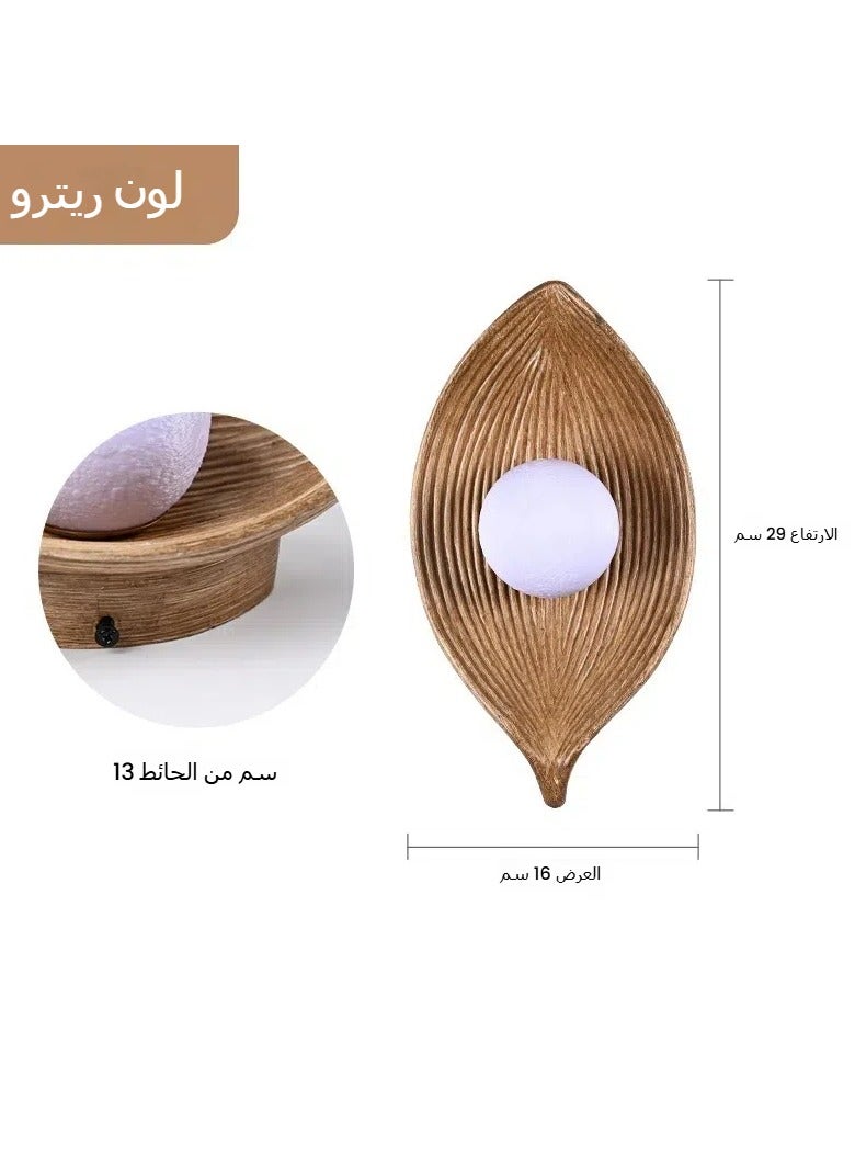 مصباح حائط على طراز الشمال من النبتة، مصباح بجانب السرير بفخامة، بأسلوب وهب-سابي، تصميم ياباني بسيط لغرف الضيوف، مصباح حائط لغرفة النوم، إضاءة خلفية، مصباح زينة حائطي (لون ريترو) - Image 3