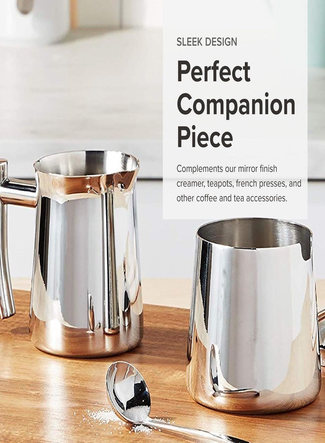 Frieling USA 18/10 Stainless Steel Sugar and Creamer Set - Coffee & Tea Accessories with 10 Oz Metal Creamer Pitcher & Sugar Bowl with Lid - Image 3