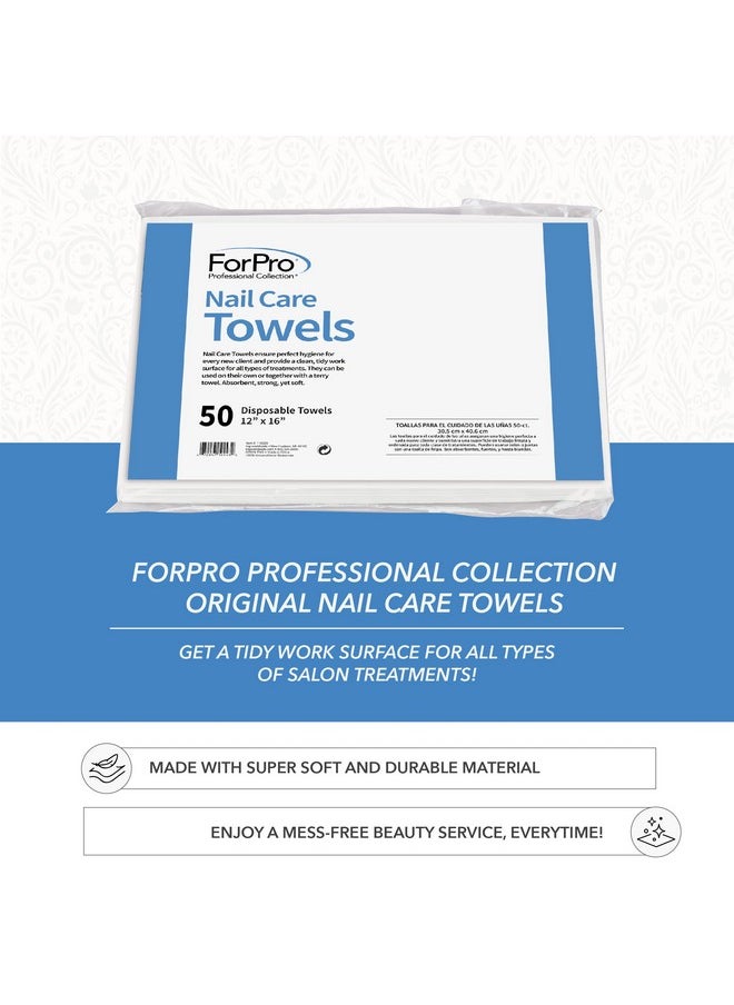 ForPro Professional Collection ForPro Professional Collection Original Nail Care Towels for Manicures and Pedicures, Lint-Free, Disposable Towels, 12" x 16", 50-Count  - Image 3