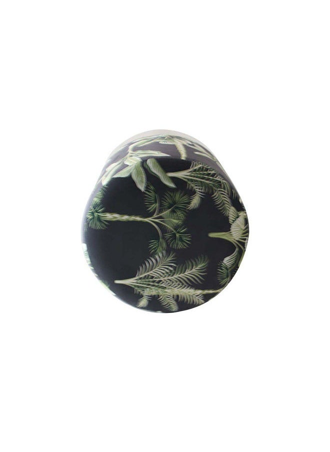 DANUBE HOME Jela Print Velvet Pouf متعدد الوظائف كرسي عثماني ناعم منجد مسند للقدمين أثاث حديث لغرفة المعيشة 38X38X40 سم نمط نباتي / ذهبي  - Image 3