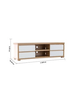 DANUBE HOME Larina TV Cabinet For Up To 55 Inches TV Entertainment Modern Design Wall Unit Furniture Wooden TV Stand For Living Room Bedroom TV Rack L160xW40xH49 cm Sonoma Oak  - Image 5