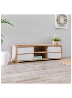 DANUBE HOME Larina TV Cabinet For Up To 55 Inches TV Entertainment Modern Design Wall Unit Furniture Wooden TV Stand For Living Room Bedroom TV Rack L160xW40xH49 cm Sonoma Oak  - Image 2