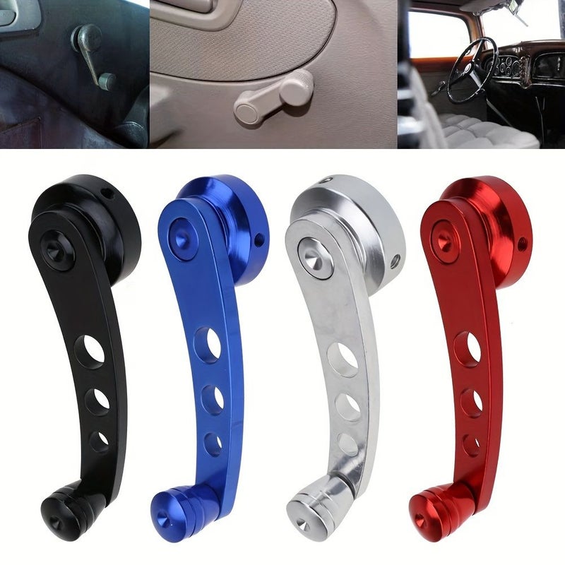 Red Universal Car Window Crank Handle 2 Pack Aluminum Alloy Manual Replacement - Image 3