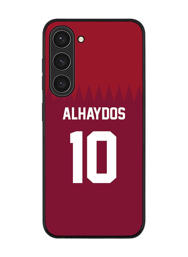 Stylizedd Rugged Black edge case for Samsung Galaxy S23+ 5G Slim fit Soft Case Flexible Rubber Edges Anti Drop TPU Gel Thin Cover - Football Team - Qatar Player Name - Alhaydos - Image 1