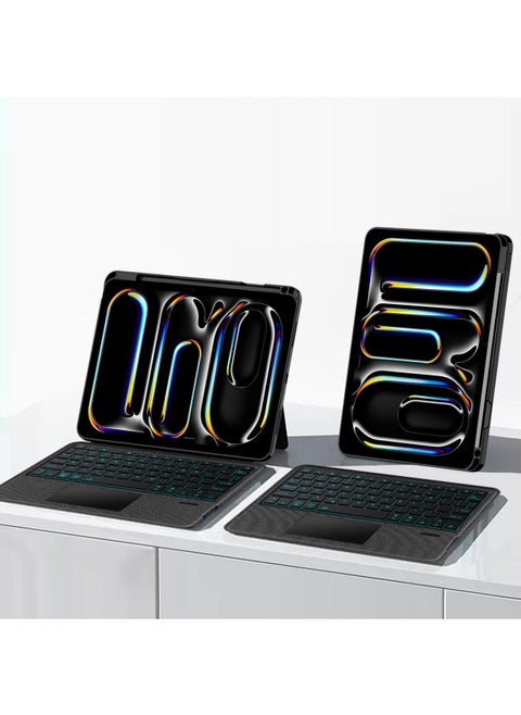 Magnetic Attraction Keyboard Case Compatible With IPad Pro 11/M4/M2 Air 13 12.9/10th Generation Wireless Bluetooth Keyboard-Color:Black [backlight/horizontal And Vertical Magnetic Separation]]-Product Type:iPad Air 11/2018-2022 Pro 11-inch Air5/4 10.9-inch