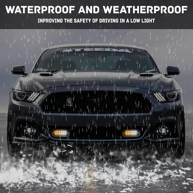 SEISSO 4-Pack 12 LED Amber Strobe Lights for Vehicles - Emergency Strobe Lights Kit 12V-24V - Image 5