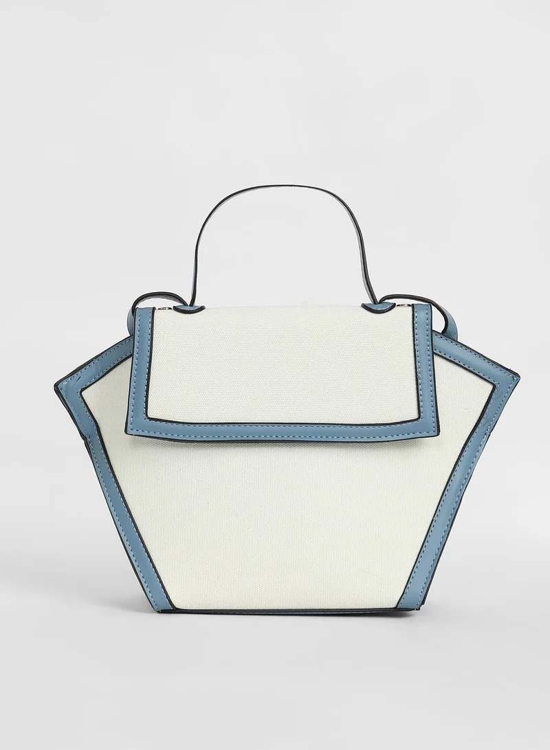 Haute Sauce Colour block Magnet Lock Regular Vegan Leather Hand Bag For Women
