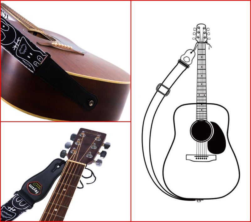 Rayzm Guitar Bass Strap,Polyester Strap for Acoustic Guitars, Electric guitars, Bass guitars - Image 4