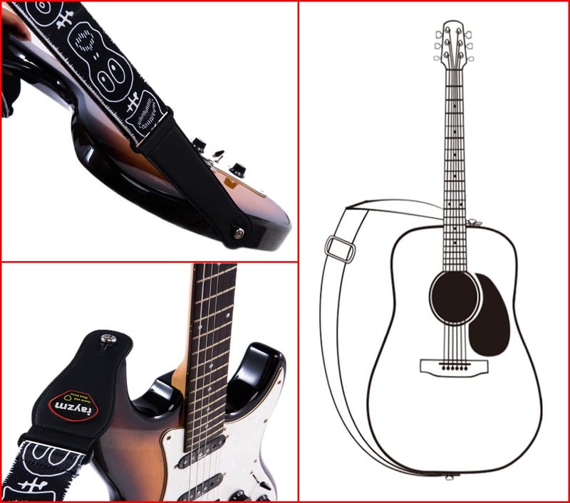 Rayzm Guitar Bass Strap,Polyester Strap for Acoustic Guitars, Electric guitars, Bass guitars - Image 5