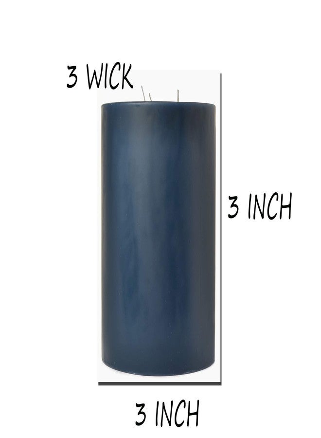 Luces Set of 2 Black Pillar Candle 3 Wick Lemon Scented Candles for Diwali X-mas Home Decoration Birthday Valentine Gifts Party Room Decor - Image 2