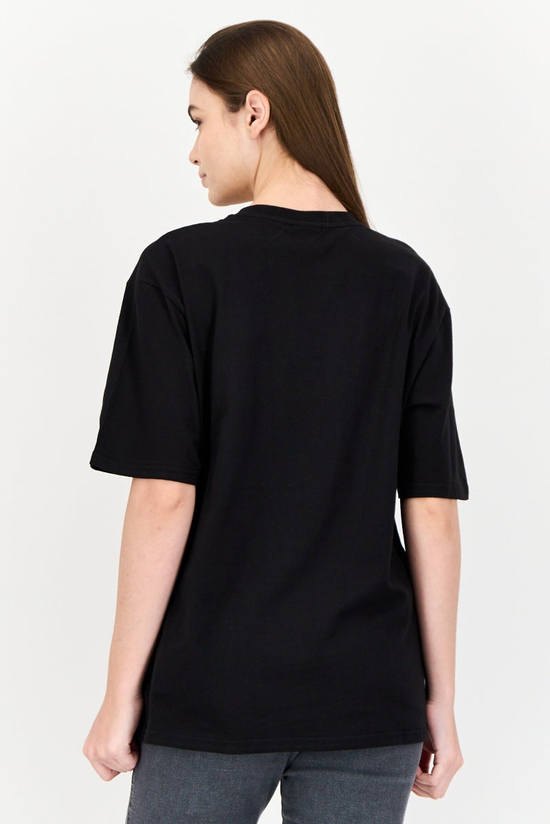 Marilyn Monroe Women Oversized Fit Crew Neck Short Sleeves Graphic Print T-Shirt, Black - Image 3