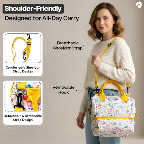 StarAndDaisy Baby Bag for Mothers Travel/Diaper Bags for Mom with Insulated Compartment/Diaper Bag for Mothers for Travel & Multiple Pockets, 12L Capacity- Unicorn Print - Image 2