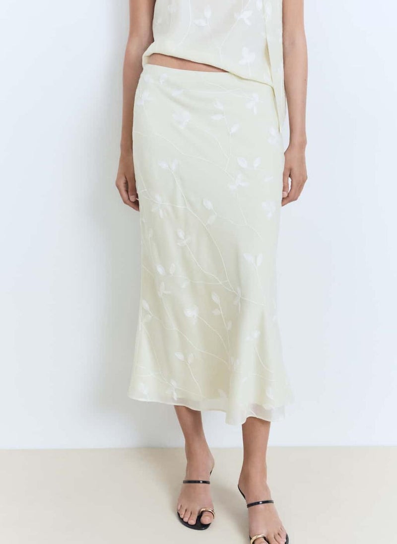 MANGO Flowers Midi Skirt  - Image 1