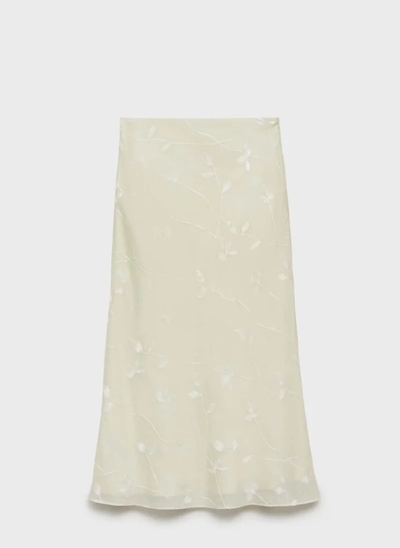 MANGO Flowers Midi Skirt