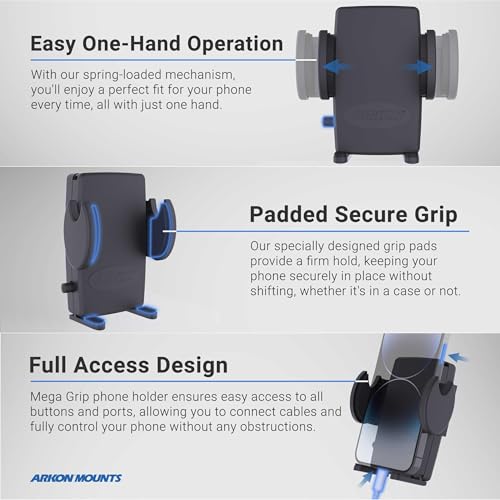 Arkon Mount Car or Truck Seat Rail/Floor Phone Mount | Universal Compatible | Flexible Gooseneck | Easy Installation | Truck Phone Mount | Phone Holder Fits iPhone, Galaxy, Note and more - Image 2