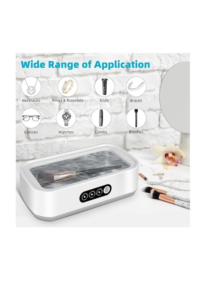Ultrasonic Cleaner 600mL 46kHz 5 Cleaning Modes Jewelry Cleaner with Watch Stand for Jewelry Necklace Ring Glasses Watch Denture - Image 3