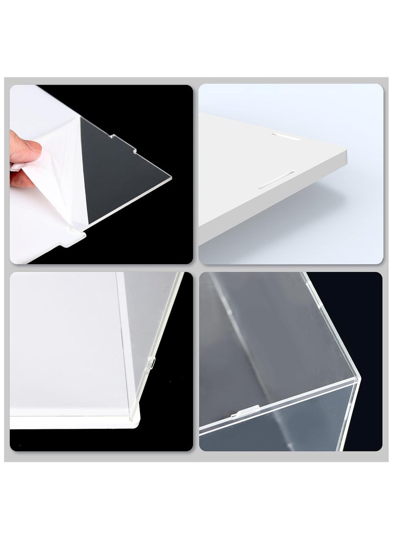 Acrylic Display Case with White Base, Display Boxes for Collectibles Dustproof Protection Showcase (60x30x20 cm / 23.6x11.8x7.9 inch, White)