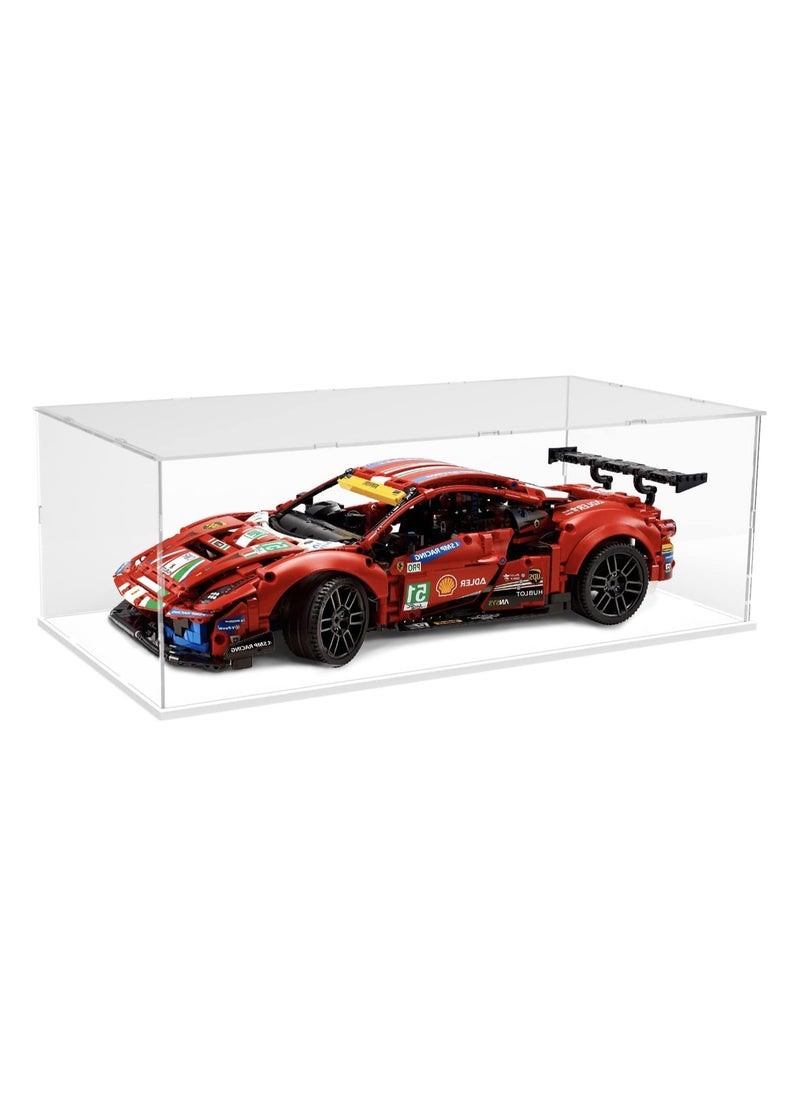 Acrylic Display Case with White Base, Display Boxes for Collectibles Dustproof Protection Showcase (60x30x20 cm / 23.6x11.8x7.9 inch, White)