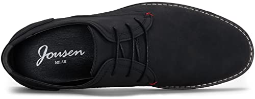 Jousen Men's Oxford Suede Business Casual Dress Shoes Plain Toe Oxfords Classic Formal Derby Shoes (AMY615 Black 11.5) - Image 4