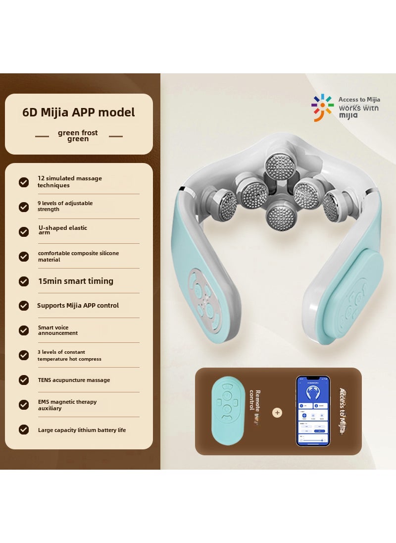 Mi Neck Massager Pulse Intelligent Cervical Care 【Green Frost Green】 6D Mi Jia APP