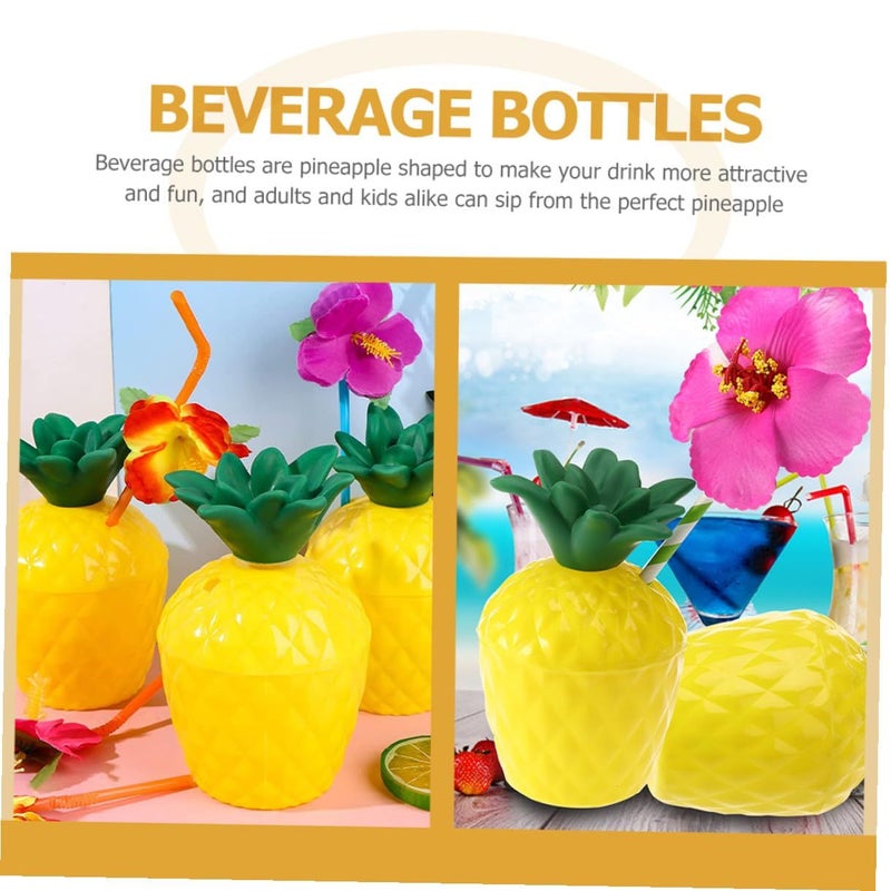 Hemoton 6pcs Hawaiian Pineapple Cups with Straws for Tropical Luau Summer Events Random Colors - Image 5