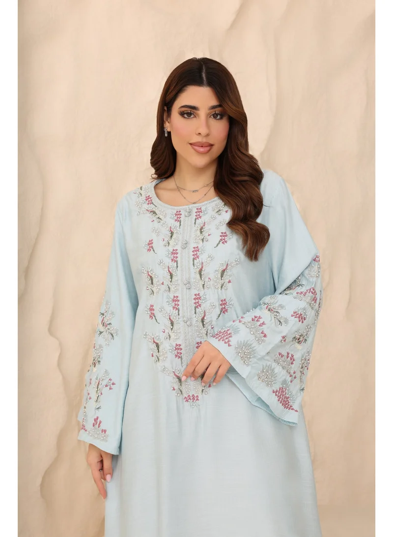 اكسا جلابية براعم IK1098 ازرق