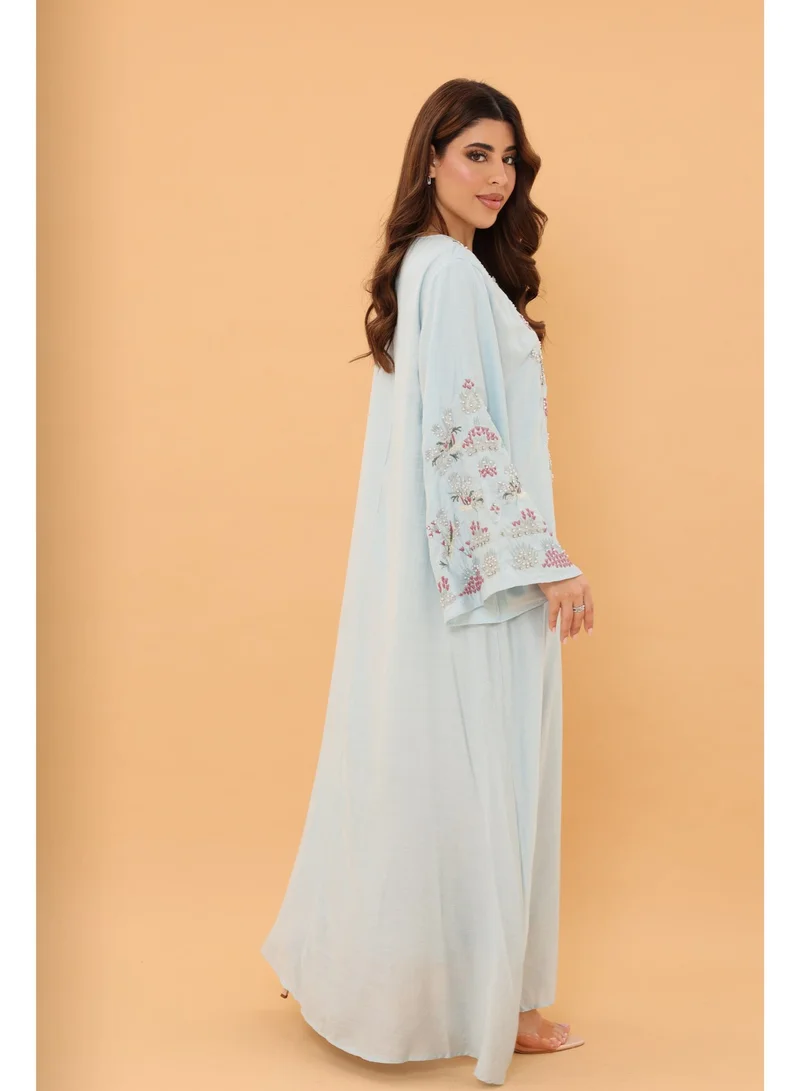 IKKXA  Blossom Jalabiya IK1098 Blue for Women | Best Price UAE