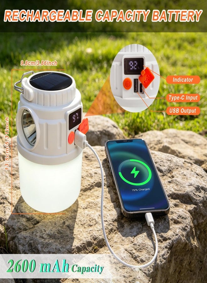 MWBJ Rechargeable Portable Solar Camping Lantern, 7 Mode Waterproof Emergency Lights with Solar Panel & Hook, Ultra Bright Flashlight Tent Light for Outdoor, Tent, Emergency, Car Camping - Image 4