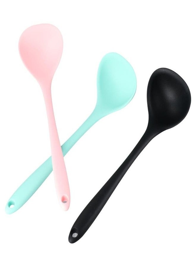 Kopida 3 Pcs Silicone Ladles Soup Spoons, Kitchen Cooking Utensils Serving Spoon for Soup, Gravy, Salad Dressing and Pancake Batter - Image 3