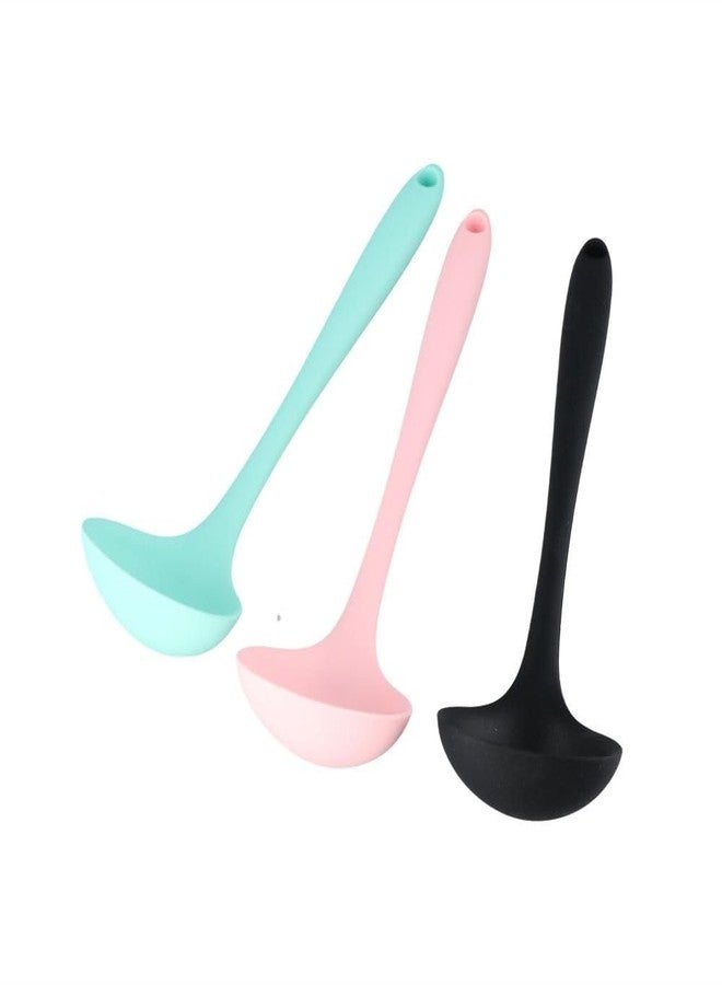 Kopida 3 Pcs Silicone Ladles Soup Spoons, Kitchen Cooking Utensils Serving Spoon for Soup, Gravy, Salad Dressing and Pancake Batter - Image 5