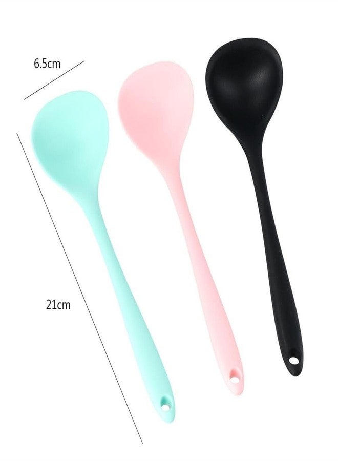 Kopida 3 Pcs Silicone Ladles Soup Spoons, Kitchen Cooking Utensils Serving Spoon for Soup, Gravy, Salad Dressing and Pancake Batter - Image 2