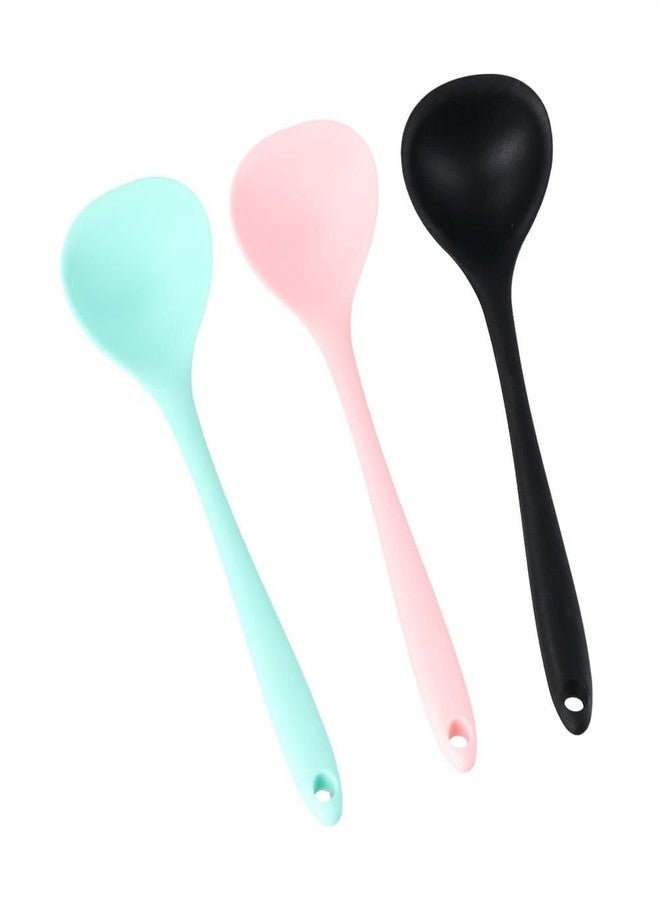 Kopida 3 Pcs Silicone Ladles Soup Spoons, Kitchen Cooking Utensils Serving Spoon for Soup, Gravy, Salad Dressing and Pancake Batter - Image 1